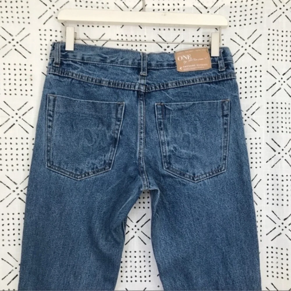ONE TEASPOON Awesome Baggies Distressed Ripped Tapered Leg Denim Jeans Size 24